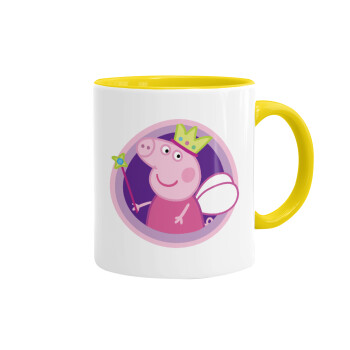 Peppa pig Queen, Mug colored yellow, ceramic, 330ml