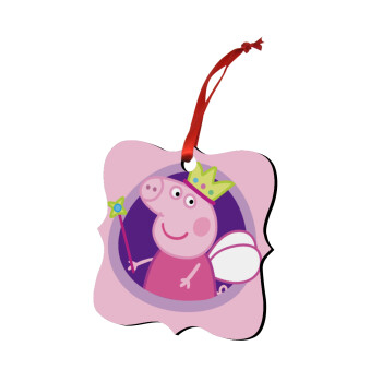 Peppa pig Queen, Στολίδι Χριστουγεννιάτικο στολίδι polygon ξύλινο 7.5cm
