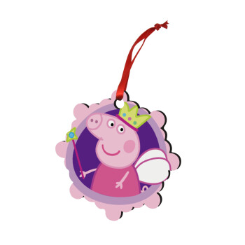 Peppa pig Queen, Christmas ornament snowflake wooden 7.5cm