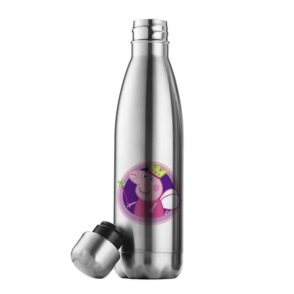 Peppa pig Queen — Μεταλλικό παγούρι θερμός Inox (Stainless steel), διπλού τοιχώματος, 500ml