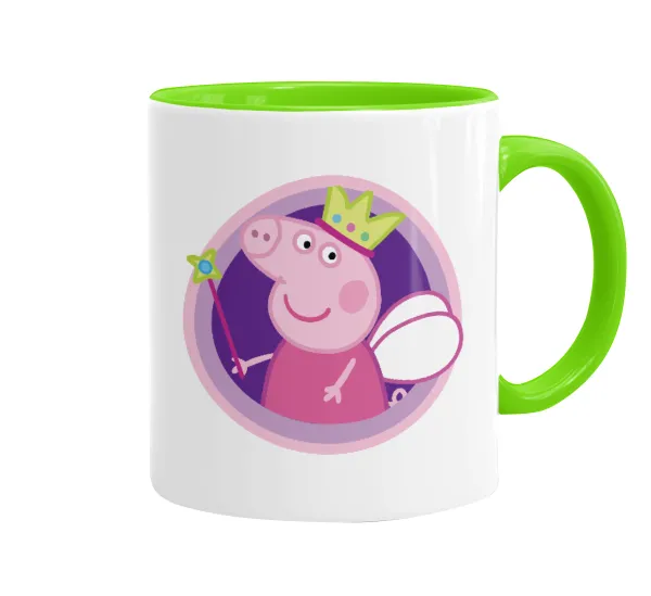 Peppa pig Queen — Κούπα χρωματιστή βεραμάν, κεραμική, 330ml