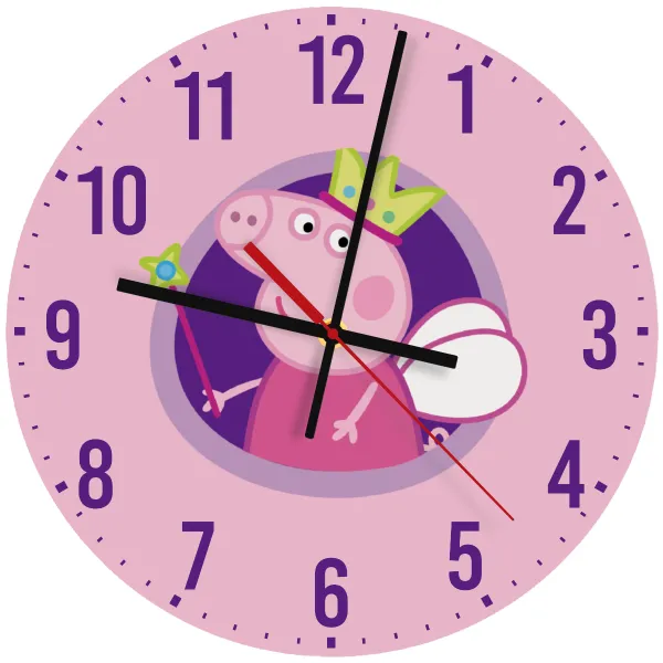 Peppa pig Queen — Ρολόι τοίχου ξύλινο 30cm