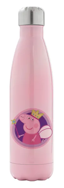 Peppa pig Queen — Metal mug thermos Pink Iridiscent (Stainless steel), double wall, 500ml
