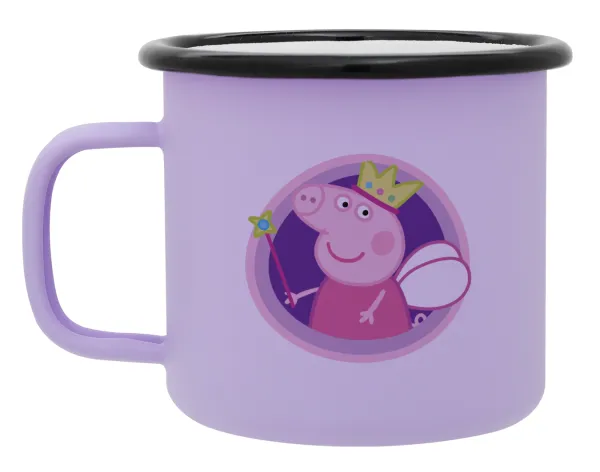 Peppa pig Queen — Metal enamel mug, matte light pastel purple, 360ml