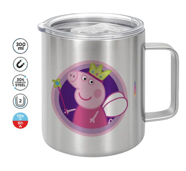 Peppa pig Queen — Double-walled stainless steel mug 300ml with temperature-retaining lid
