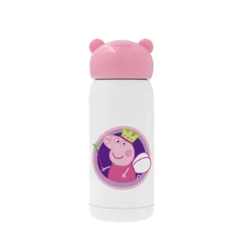 Peppa pig Queen, Pink stainless steel thermal flask, 320ml