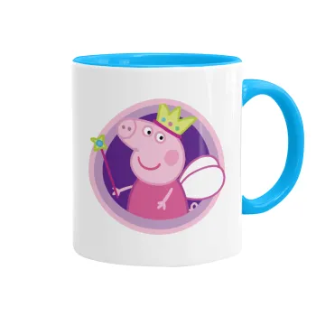 Peppa pig Queen, Mug colored light blue, ceramic, 330ml