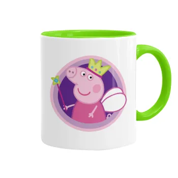 Peppa pig Queen, Κούπα χρωματιστή βεραμάν, κεραμική, 330ml