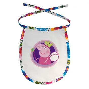 Peppa pig Queen, Σαλιάρα μωρού αλέκιαστη με κορδόνι Χρωματιστή