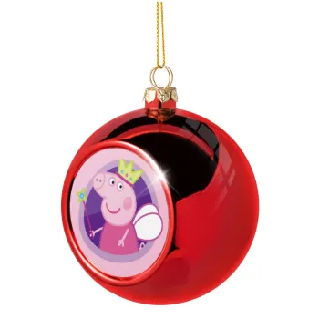 Peppa pig Queen, Christmas tree ball Red 8cm