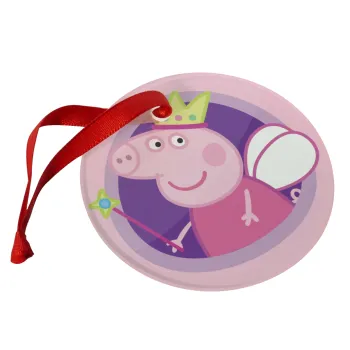 Peppa pig Queen, Christmas ornament glass 9cm