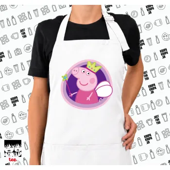 Peppa pig Queen, Ποδιά μακριά Σεφ ολόσωμη με τσέπες white (ΕΝΗΛΙΚΩΝ)