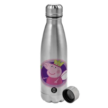 Peppa pig Queen, Metallic water bottle, stainless steel, 750ml