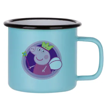 Peppa pig Queen, Κούπα Μεταλλική εμαγιέ ΜΑΤ σιέλ 360ml