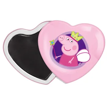 Peppa pig Queen, Μαγνητάκι καρδιά (57x52mm)
