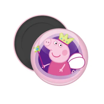 Peppa pig Queen, Μαγνητάκι ψυγείου στρογγυλό διάστασης 5cm