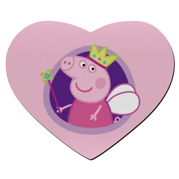 Peppa pig Queen, Mousepad heart 23x20cm