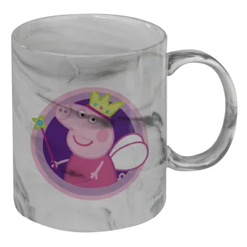 Peppa pig Queen, Mug ceramic marble style, 330ml