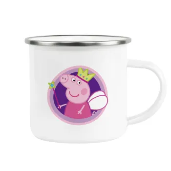 Peppa pig Queen, Κούπα Μεταλλική εμαγιέ λευκη 360ml