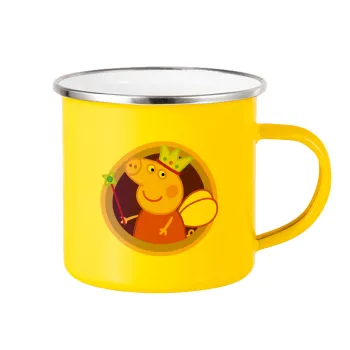 Peppa pig Queen, Yellow Enamel Metallic Cup 360ml