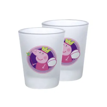 Peppa pig Queen, Σφηνοπότηρα γυάλινα 45ml του πάγου (2 τεμάχια)