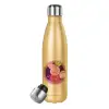 Glitter gold stainless steel thermos bottle, double-walled, 500ml