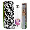 Easter candle, metallic white thermos bottle (500ml) & aromatic flat candle (30cm) (GRAY)