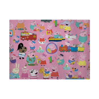 Peppa pig Characters, Επιφάνεια κοπής γυάλινη (38x28cm)