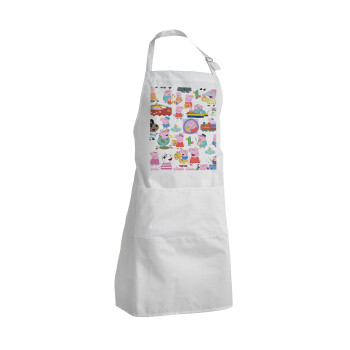 Peppa pig Characters, Adult Chef Apron (with sliders and 2 pockets)
