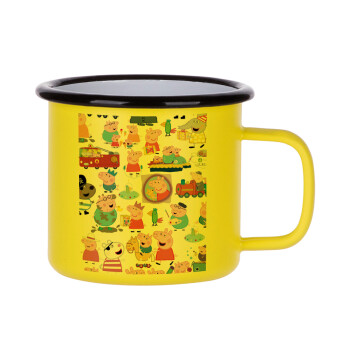 Peppa pig Characters, Metallic enamel MATT Yellow cup 360ml