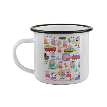 Peppa pig Characters, Κούπα εμαγιέ με μαύρο χείλος 360ml