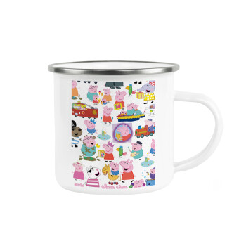 Peppa pig Characters, Metallic enamel cup white 360ml