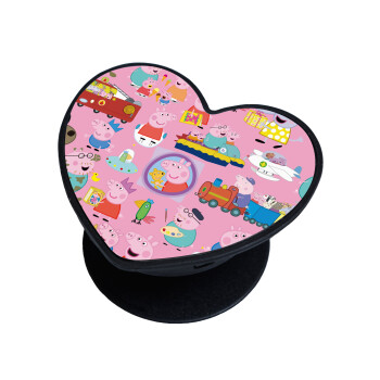 Peppa pig Characters, Phone Holders Stand  καρδιά Μαύρο Βάση Στήριξης Κινητού στο Χέρι