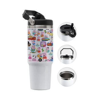 Peppa pig Characters, Θερμός Ανοξείδωτο 30oz με χερούλι