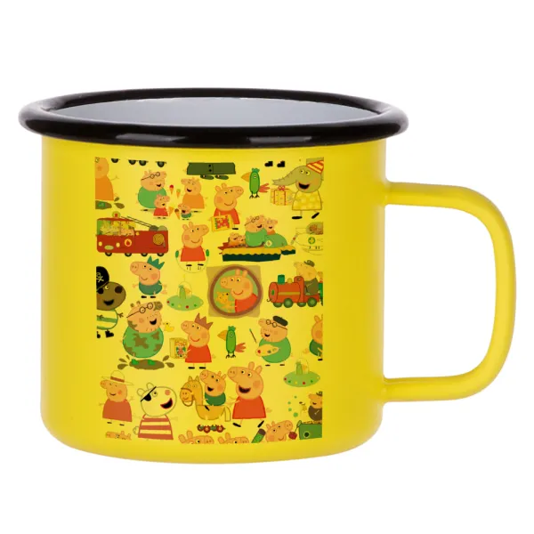 Peppa pig Characters — Κούπα Μεταλλική εμαγιέ ΜΑΤ Κίτρινη 360ml