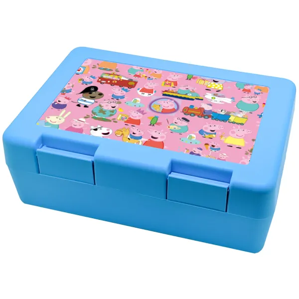 Peppa pig Characters — Παιδικό δοχείο κολατσιού ΓΑΛΑΖΙΟ 185x128x65mm (BPA free πλαστικό)