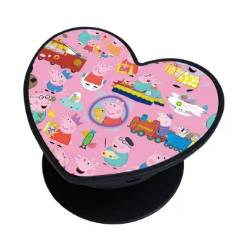 Peppa pig Characters, Phone Holders Stand  καρδιά Μαύρο Βάση Στήριξης Κινητού στο Χέρι
