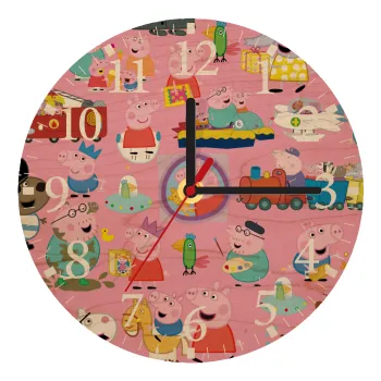 Peppa pig Characters, Ρολόι τοίχου ξύλινο plywood (20cm)
