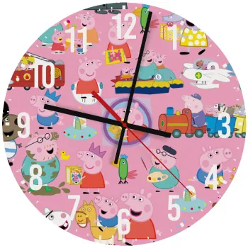 Peppa pig Characters, Ρολόι τοίχου ξύλινο (30cm)