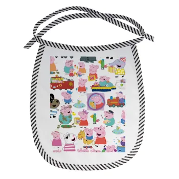 Peppa pig Characters, Σαλιάρα μωρού αλέκιαστη με κορδόνι Μαύρη