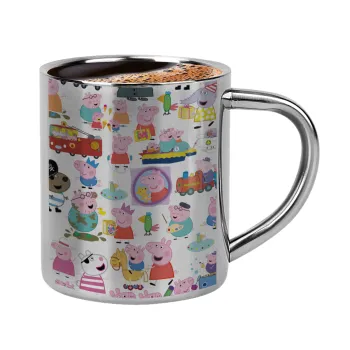 Peppa pig Characters, Double-wall metal cup for espresso (220ml)