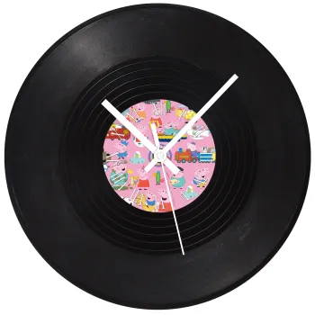 Peppa pig Characters, Ρολόι τοίχου Βινύλιο (30cm)