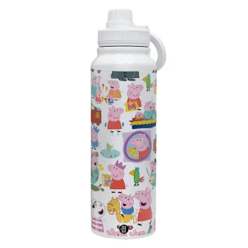 Peppa pig Characters, Θερμός 1L Ανοξείδωτο με Βάση Κινητού & Διπλά Τοιχώματα