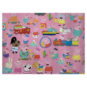 Peppa pig Characters, Επιφάνεια κοπής γυάλινη (38x28cm)