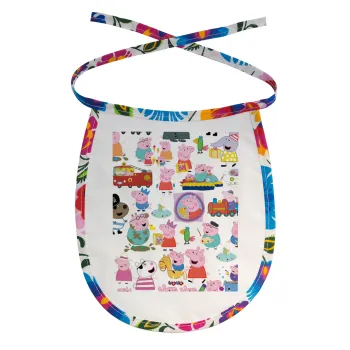 Peppa pig Characters, Σαλιάρα μωρού αλέκιαστη με κορδόνι Χρωματιστή