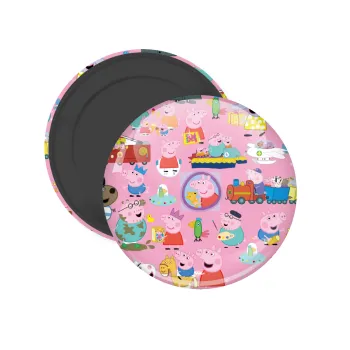 Peppa pig Characters, Μαγνητάκι ψυγείου στρογγυλό διάστασης 5cm