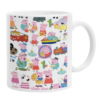 Peppa pig Characters, Κούπα, κεραμική, 330ml