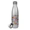 Metallic Glitter Silver Thermos Flask (Stainless steel), double-walled, 500ml