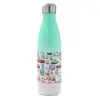 Metal mug thermos Green/White (Stainless steel), double wall, 500ml