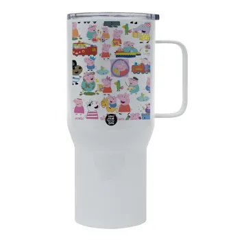 Peppa pig Characters, Tumbler με καπάκι, διπλού τοιχώματος (θερμό) 750L